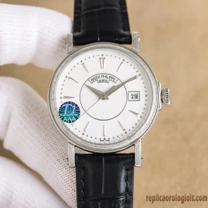 Patek Philippe Calatrava White Dial Leather Orologi Replica Uomo Automatico Orologio Clone 1:1