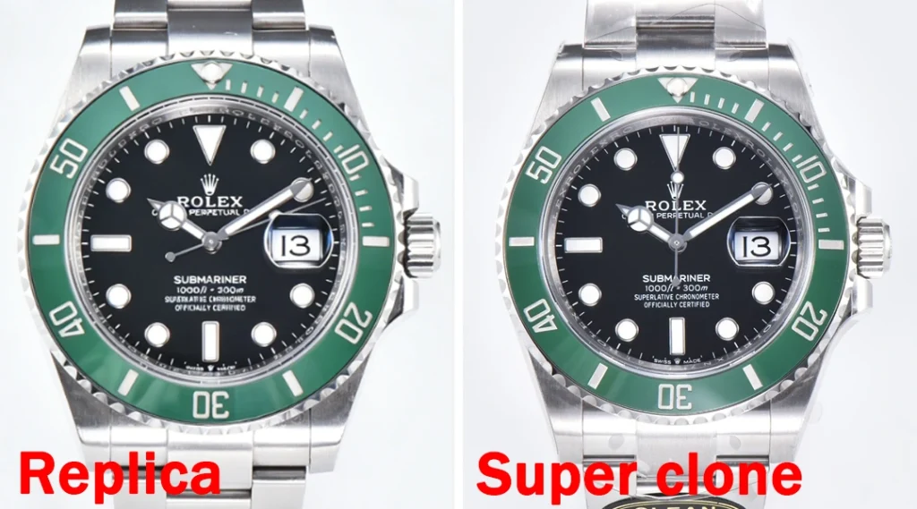 differenza tra orologio replica super clone e replica economica dettagli quadrante