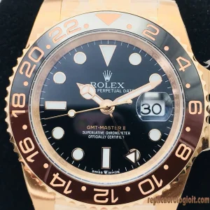 Rolex GMT-Master II Oro Rosa Orologi Replica Bracciale in Acciaio Movimento Automatico Orologio Clone 1:1