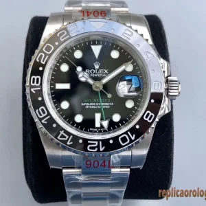 Rolex GMT-Master II Nero e Blu Orologi Replica Bracciale Acciaio Uomo Movimento Automatico Orologio Clone 1:1