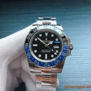 Rolex GMT-Master II Lunetta Blu e Nera Orologi Replica Bracciale Acciaio Uomo Movimento Automatico Orologio Clone 1:1