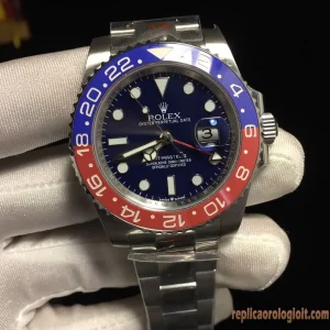 Rolex GMT-Master II Lunetta Blu e Rossa Orologi Replica Bracciale Acciaio Uomo Movimento Automatico Orologio Clone 1:1