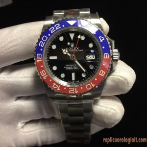 Rolex GMT-Master II Lunetta Blu e Rossa Orologi Replica Bracciale Acciaio Uomo Movimento Automatico Orologio Clone 1:1