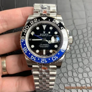 Rolex GMT-Master II Blu e Nero Orologi Replica Bracciale Acciaio Uomo Movimento Automatico Orologio Clone 1:1