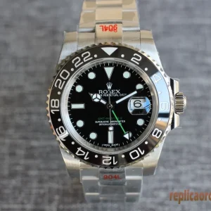 Rolex GMT-Master II Nero e Blu Orologi Replica Bracciale Acciaio Uomo Movimento Automatico Orologio Clone 1:1