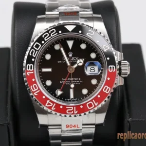 Rolex GMT-Master II Lunetta Rosso e Blu Orologi Replica Bracciale Acciaio Uomo Movimento Automatico Orologio Clone 1:1