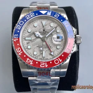 Rolex GMT-Master II Lunetta Rosso Blu Orologi Replica Bracciale Acciaio Uomo Movimento Automatico Orologio Clone 1:1