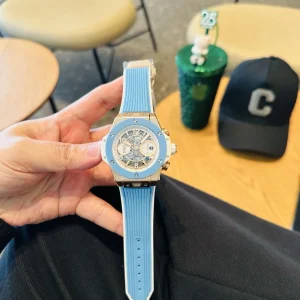 Hublot Big Bang Azzurro Orologi Replica Gomma Uomo Movimento Automatico Orologio Clone 1:1