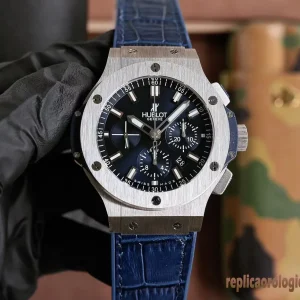 Hublot Big Bang Blue Ceramic Orologi Replica Cinturino in Pelle Uomo Movimento Automatico Orologio Clone 1:1