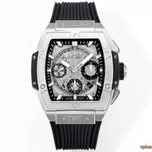 Hublot Big Bang Nero Orologi Replica Cinturino in Gomma Uomo Movimento Automatico Orologio Clone 1:1