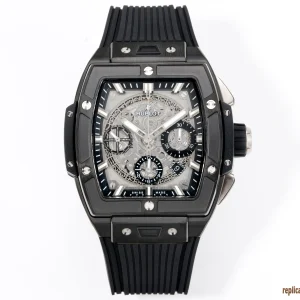 Hublot Big Bang Nero Orologi Replica Cinturino in Gomma Uomo Movimento Automatico Orologio Clone 1:1