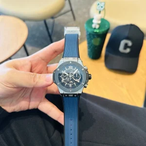 Hublot Big Bang Blue Dial Rubber Strap Men Automatic Swiss Movement Clone 1:1