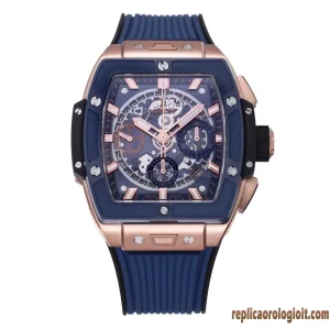 Hublot Big Bang Blu e Oro Orologi Replica Cinturino in Gomma Uomo Movimento Automatico Orologio Clone 1:1