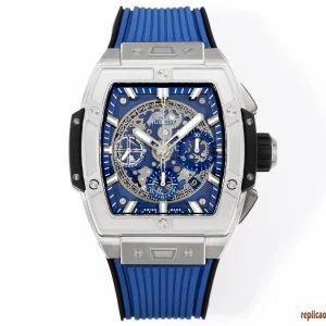 Hublot Big Bang Blue Skeleton Rubber Men Automatic Swiss Clone 1:1 Watch