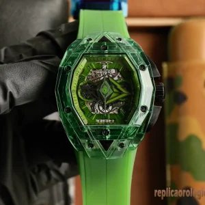 Hublot Big Bang Verde Orologi Replica Gomma Uomo Movimento Automatico Orologio Clone 1:1