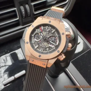 Hublot Big Bang Rose Gold Orologi Replica Gomma Uomo Movimento Automatico Orologio Clone 1:1