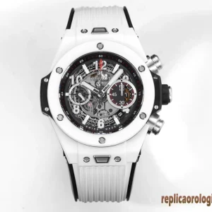Hublot Big Bang White Ceramic Orologi Replica Gomma Uomo Movimento Automatico Orologio Clone 1:1