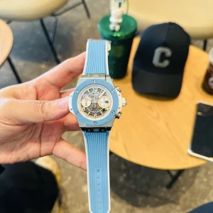 Hublot Big Bang Azzurro Orologi Replica Cinturino in Gomma Uomo Movimento Automatico Orologio Clone 1:1