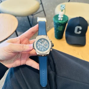 Hublot Big Bang Blue Dial Rubber Strap Men Automatic Swiss Movement Clone 1:1