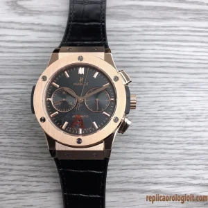 Hublot Classic Fusion Black Dial Leather Orologi Replica Bracciale in pelle Uomo Movimento automatico svizzero Orologio Clone 1:1