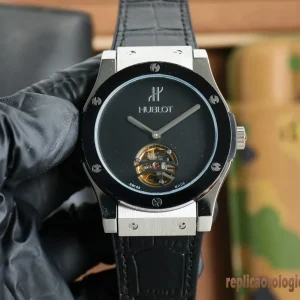 Hublot Classic Fusion Black Dial Leather Strap Men Automatic Movement Clone 1:1
