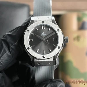 Hublot Classic Fusion Grigio Orologi Replica Cinturino Gomma Donna Movimento Automatico Orologio Clone 1:1