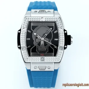 Hublot Spirit of Big Bang Skull Blue Rubber Men Automatic Swiss Clone 1:1 Watch