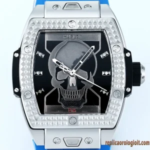 Hublot Big Bang Skull Blue Rubber Orologi Replica Bracciale Gomma Uomo Movimento Automatico Orologio Clone 1:1