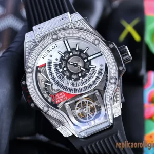 Hublot MP Silver Dial Rubber Strap Men Automatic Swiss Movement Clone 1:1