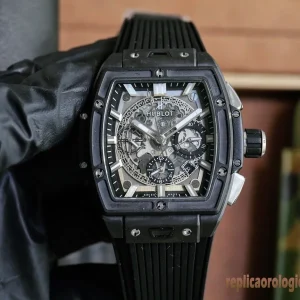 Hublot Spirit of Big Bang Nero Orologi Replica Cinturino in Gomma Uomo Movimento Automatico Orologio Clone 1:1
