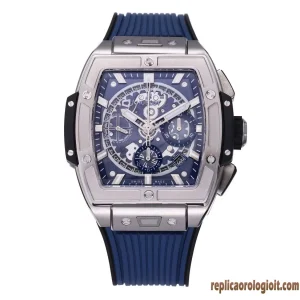 Hublot Spirit of Big Bang Blue Skeleton Rubber Orologi Replica Uomo Movimento Automatico Orologio Clone 1:1