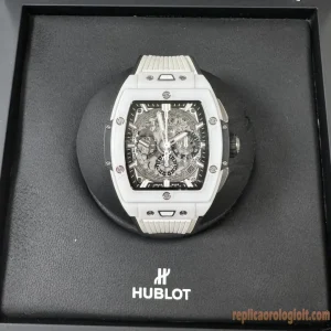 Hublot Spirit of Big Bang White Ceramic Orologi Replica Gomma Uomo Movimento Automatico Orologio Clone 1:1