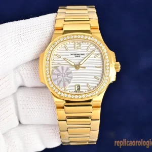 Patek Philippe Twenty~4 Gold Diamond Replica Orologi Replica Bracciale Donna Movimento Automatico Orologio Clone 1:1