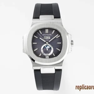 Patek Philippe Nautilus Blu Orologi Replica Cinturino in Gomma Uomo Movimento Automatico Orologio Clone 1:1