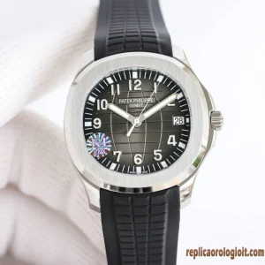 Patek Philippe Nautilus Green Dial Replica Watches Rubber Strap Men Automatic Movement Clone 1:1