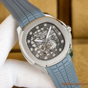 Patek Philippe Nautilus Grey Skeleton Rubber Men Automatic Swiss Clone 1:1