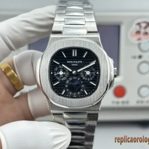 Patek Philippe Nautilus Nero Orologi Replica Bracciale Acciaio Uomo Movimento Automatico Orologio Clone 1:1