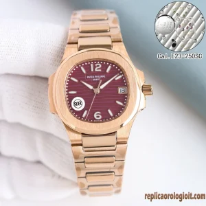 Patek Philippe Nautilus Purple Dial Diamond Bezel Women Automatic Swiss Clone 1:1