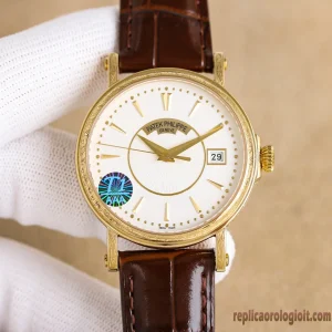 Patek Philippe Calatrava Quadrante Bianco Orologi Replica Cinturino in Pelle Uomo Movimento Automatico Orologio Clone 1:1