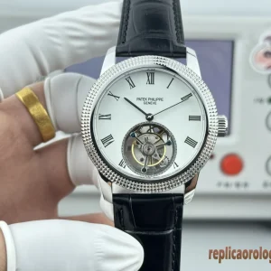 Patek Philippe Calatrava White Dial Leather Strap Replica Watches Swiss Automatic Clone 1:1