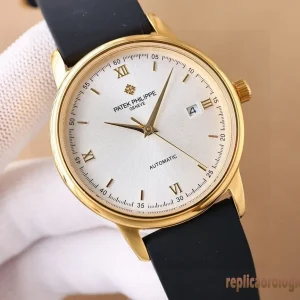 Patek Philippe Calatrava White Dial Rubber Strap Men Automatic Swiss Clone 1:1