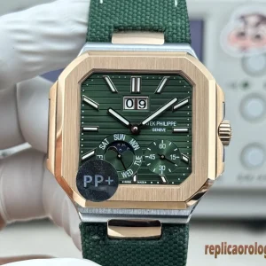 Patek Philippe Cubitus Green Dial Fabric Strap Replica Automatic Swiss Orologio Clone 1:1