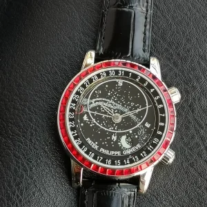 Patek Philippe Grand Complications Black Dial Leather Replica Men Automatic Swiss Clone 1:1