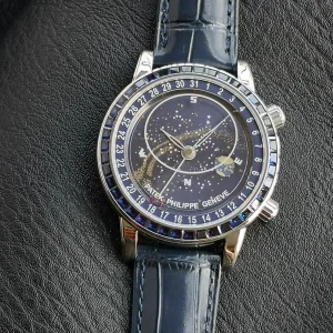 Patek Philippe Grand Complications Quadrante Celeste Cinturino in Pelle Uomo Movimento Automatico Orologio Clone 1:1
