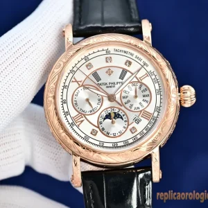 Patek Philippe Grand Complications Oro Rosa Orologi Replica Cinturino in Pelle Uomo Movimento Automatico Orologio Clone 1:1