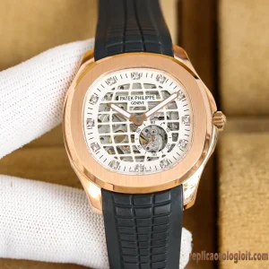 Patek Philippe Nautilus White Skeleton Rubber Men Automatic Swiss Clone 1:1