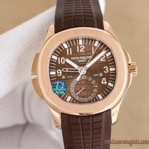 Patek Philippe Aquanaut Marrone Quadrante Orologi Replica Cinturino Gomma Uomo Movimento Automatico Orologio Clone 1:1