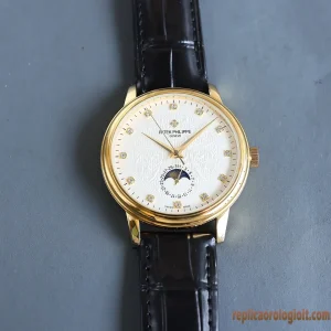 Patek Philippe Calatrava Quadrante Bianco Orologi Replica Cinturino in Pelle Uomo Movimento Automatico Orologio Clone 1:1