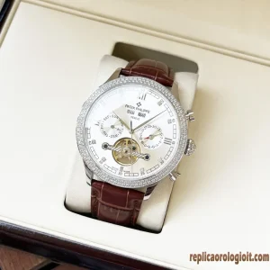 Patek Philippe Grand Complications White Dial Leather Strap Men Automatic Swiss Clone 1:1