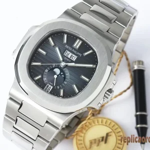 Patek Philippe Nautilus Blue Dial Metal Bracelet Men Automatic Swiss Clone 1:1 Watch